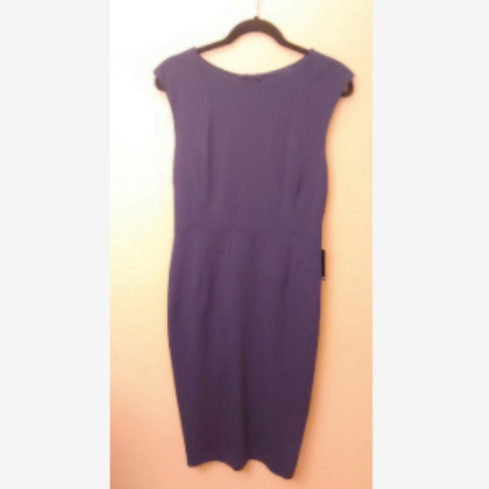 Express Navy Blue Pencil, Mid Calf Dress